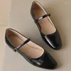 Sapatos casuais elegantes Mary Janes for Women Brown Brown Black's Flats Festy Office Working Brand 2024