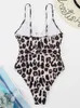 Women's Swimwear One Piece Women 2024 Swimsuit Sexy Leopard Belt Monokini Bodysuit Bathing Suit For Female Summer Backless Beachwear