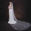 Bijoux de cheveux de mariage Veille de mariée élégante Veille de mariage perlé 3d Fleur longue cathédrale Soft Bridal Illusion avec des accessoires de mariée VP42