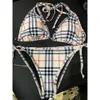 Bikini dames badmode ontwerper badpakken zomer zwempak streep check patroon set mode bikini's ggitys z374