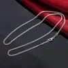 Łańcuchy 40-75 cm hurtowe 925 Srebrny naszyjnik 2 mm łańcuch sznurka dla kobiet mężczyzn Wysokiej jakości biżuteria Prezenty