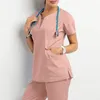 Uniformes femme gommage set infirmière de beauté Salon de travail clinics gommages top pant spa docteur en soins infirmiers tuniques 240420