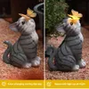 Gardenfans Cat Garden Decoration, Outdoor Solar Energy Statue with LED Lights, Suitable for Holloween Decoration in Courtyards, Lawns, and Courtyards