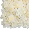 Decorative Flowers 2pcs 40 60cm White Flower Wall Plate Set Backdrop 3D Faux Silk Rose Mat Decoration Wedding Party Baby Bridal Shower