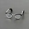 Cluster anneaux de lunettes créatives en alliage mignons garçons filles