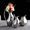 Vasi Nordic Vase Ornamenti di fiori secchi secchi creativi Modello in ceramica argento DECORAZIONE DECORAZIONE DECORAZIONE