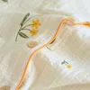 Dames slaapkleding 2024 lente/zomer pyjama set katoen crêpe v-neck vest dames tweedelige dames met borst zacht huiskleding
