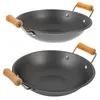 Pans Pandée en bois Pratique Portable Portable Portable Small Pot Fifood Cuisinage Ustensile Frysile Nastick avec couvercle