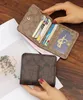 Portefeuille Clip en cuir haut de gamme pour femmes Classic Print Classite Portefeuille multi-cartes pliantes