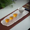 Trays à thé de style japonais Verre plateau plateau de table ménage décoration noire tasse verte tasse de petit déjeuner
