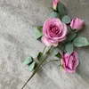 Fleurs décoratives Purple Artificiel Branch Silk Rose Décoration de mariage DIY ARGAGE DE FLORICES DIY Fall Fall Fat Home