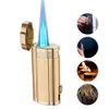 Wholesale Custom Iatable Torch Lighter Triple Jet Flame Cigar Lighter With Cigar Knife/Refillable Butane Without Gas