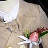 Anzüge Kinder Neugeborene Baby Jacke Weste Hosen Foto Anzug Kleine Jungen 1 Jahr Geburtstags -Kinder Hochzeitsleistung Party Kleid