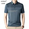 Мужские рубашки Mens Mens Lister Print Polo для мужчин повседневное короткое рукав с большим легким рубашкой, дышащие корейские вершины