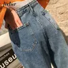 Women's Jeans Women Solid Color Denim Pants S-5XL 2024 High Waist Female Hipster Blue Pantalones Jean Para Mujer