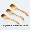 Lepels delicate olijf houten lepel honing dessert huishouden keuken servies lang handvat accessoires negische stijl