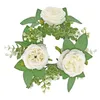 Fleurs décoratives Pilier d'anneau de bougie couronne de verdure ferme pour le mariage Halloween