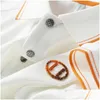 Designer de camisa masculina T Moda H Bordado Padrão Tee Men Algodão Selto de lapela Casual Top Top T-Shirt Drop Deliv OTW8G