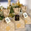 Gream embrulhado 24 pack mini ponto kraft sacos de papel para festa de casamento cartões de felicita cartões de feltro