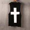 Män sommar mode punk rock hip hop tank top bodybuilding ärmlös skjorta kvinnor kors tryckt casual vest street kläder 240513