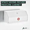 Storage Boxes Lockable Cabinet Wall Mount Key Lock Medication Box Small Safe Home Office Clinic 6x12.25x5.9