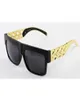 Kim kardashian Beyonce Celebrities Style Metal Gold Chain Oversized Sunglasses Men Women 4556573