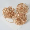 Decorative Flowers Simulation Gold 3 Hydrangea Artificial Year'S Wedding Home Decor Garden Decoration