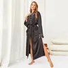 Serviette de nuit de nuit pour femmes glace d'été silk sexy pyjamas robe de chambre à habarde