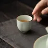 Herbata filiżanka mistrza singla beżowa ru Ware Gracked Glaze podtrzymywany zestaw ceramiczny retro kubek do herbaty