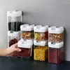 Opslagflessen plastic voedselcontainer handige theetank vacuüm technologie bulk verzegelde jar kruidencontainers ingesteld duurzaam