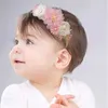 Hårtillbehör baby flicka pannband söt blomma elastiskt hårband nyfödd huvud småbarn huvudband huvudbonad baby hår tillbehör julklappar