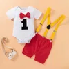 Kläder sätter baby pojke kläder set childrens jumpsuit första födelsedag jumpsuit baby klädspel set ett år baby pojke uniforml2405