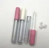 Storage Bottles 2.5ml Plastic Frosted Lip Gloss Tube Empty Container With White/Pink Lid Round Lipgloss Refillable Wholesale