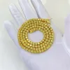 Catena diamantata VVS ghiacciata con placcata in oro 2 mm 3 mm Collana bracciale da tennis in moissanite giallo dorato per uomini e donne