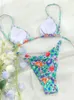 Bikini imprimé extrême pour les femmes coupées de maillot de bain basse taille de maillot de bain micro bikinis set de baignade triangle de plage 2024 240509