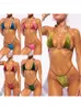 Seksi Veet Mayo Kadın Mikro Bikini Seti Thong Yüzme 2 Parça Mayo Takım Elbise bayanlar Yeşil String Biquini Bathers GGITYS 8ae4