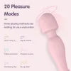 Bene secco 20 velocità vibratore potente bacchetta magica giocattoli sesso clitoride stimolatore glande massager orgasmo coppia silenziosa coppia adulti sesso 240511