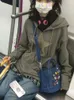 Women's Hoodies Vintage Sweatshirt Women Casual Star Patch Designs Zip Up Hip Hop Loose Harajuku Punk Gothic Grunge