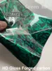 HD gloss vert forgé en carbone Enveloppe de vinyle Couvrant le film avec une libération de colle à basse colle initiale Foil d'auto-adhésif 1,52x18m 5x59ft avec une doublure pour animaux de compagnie