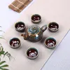 Teaware Sets Creative Gift Kiln Change Glaze Chinese Traditional Teapot Elegant Design Tea Set Service Red Original