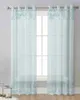 Curtain Leaf Blue Abstract Sheer Curtains For Living Room Window Transparent Voile Tulle Cortinas Drapes Home Decor