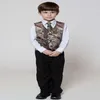 Real Tree Camo Boy's Formal Wear Vests With Ties Camouflage Groom Boy Vest Satin Custom Formal Wedding Vests Camouflage 2822