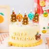 5pcs Bougies Cartoon Teddy Bear Joyeux anniversaire Gâteau Ballon Ballon Balon