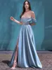 활주로 드레스 섹시 볼 이브닝 드레스 새틴 하이 슬릿 공식 행사 파티 파티 플로어 핑킹 A- 라인 레이스 칵테일 커스텀 드레스 2024