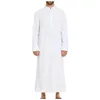 Erkekler Sıradan Gömlekler Erkek Müslüman Gevşek Stand Yuvarlak Boyun Hui Robe Arap Orta Giyim Erkek Bluz