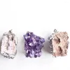 Colliers pendants 3pcs Druzy Amethystes naturels irréguliers Améthystes Géode Collier Crystal Pionte Stone Drusy Guérison