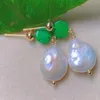 Dangle Earrings Fashion Natural White Coin Pearl Green Jade Clover Gold Ear Stud Formal Men Crystal Bohemian Platinum Drop Teens