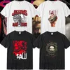 Męskie koszulki Letnia koszulka dla mężczyzn Vintage Thirt Sight Head Torture Horror Movie Printed Shirt T-shirt Nowatorskie kobiety Krótkie top TS T240510