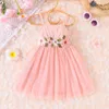 Girl's Dresses Dress For Kids 2-7 Years old Birthday Fashion Cute Floral Belt Tulle Suspender Princess Casual Dresses For Baby GirlL2405