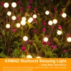 Garten Asmad 4 Pack 32 LED -Dekorationen Leuchten, Feuerzeug für Patio Pathway Outdoor Decor, Big Bulb Solar Swaying Lights